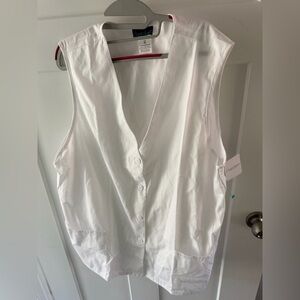 NWT Cherokee Modern Classic White Scrub Vest XL Nurse Medical Uniform